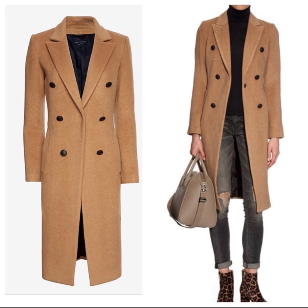 Rag  & bone camel hair brown tailored coat